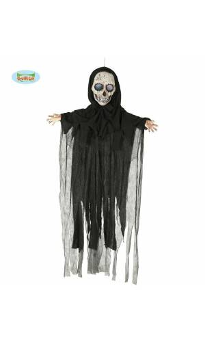 Hanging Black Skull Pendant With Light & Sound - 180cm