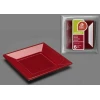 Burgundy Square Plate 17 cm - 6pk
