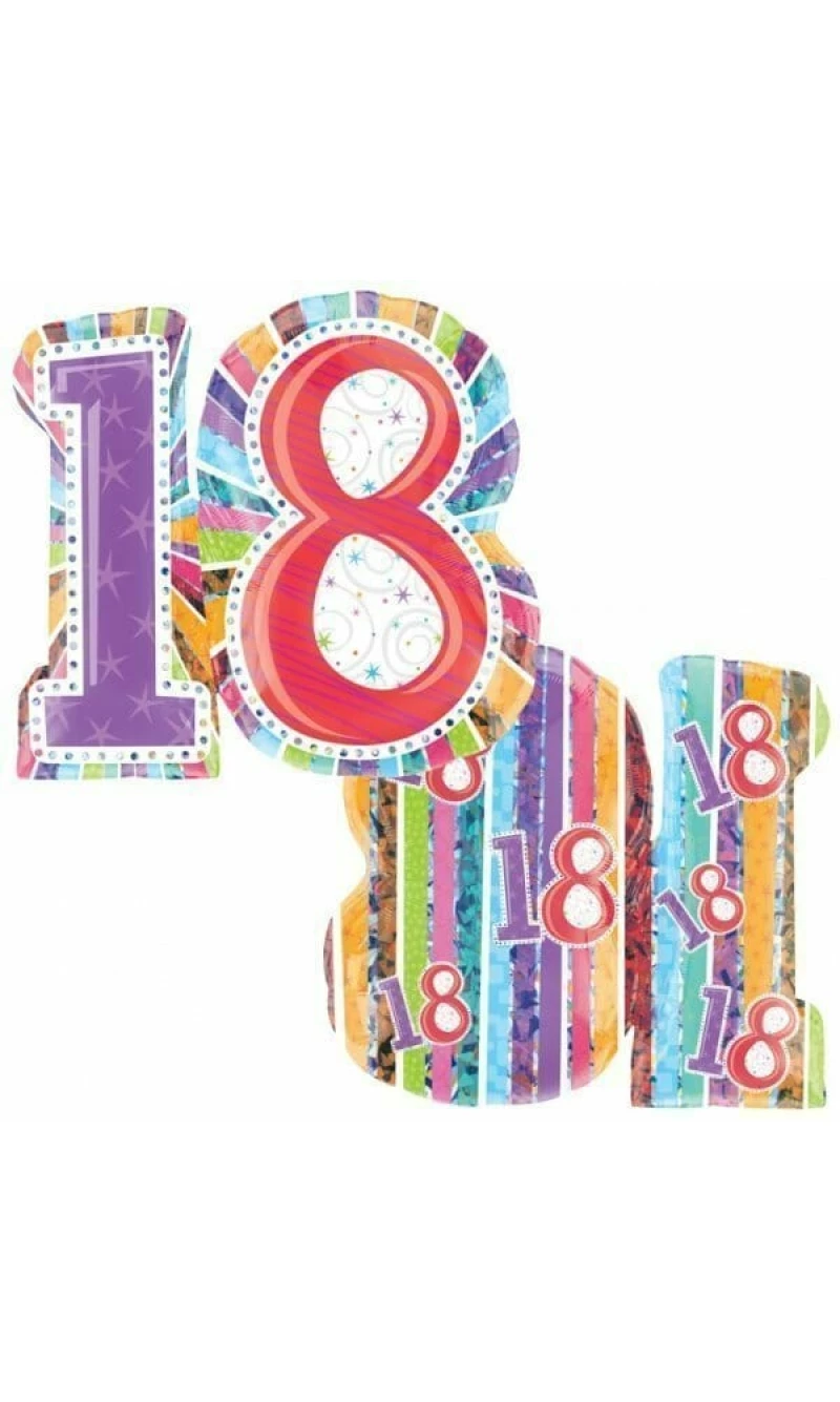 Radiant No.18 Super Shape Foil Balloon 26'' x 28'' (66cm x 71cm)