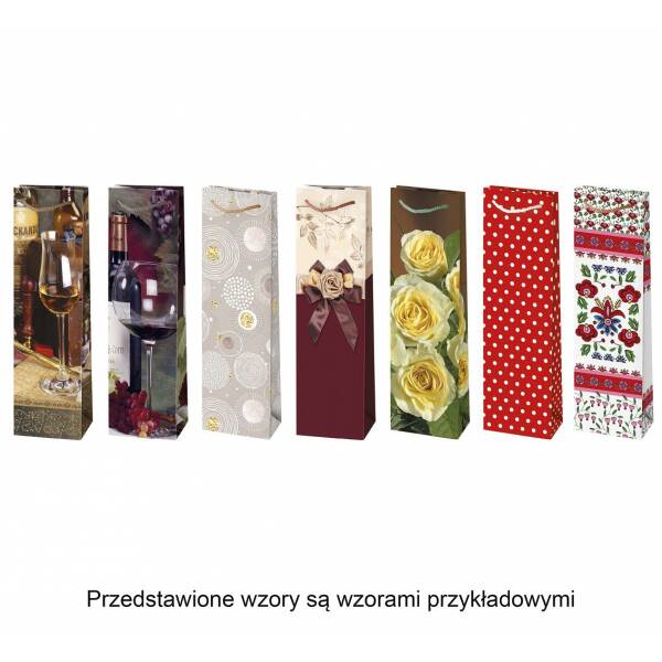 Decorative Bottle Gift Bag (Assorted Designs) - 120x400x90mm