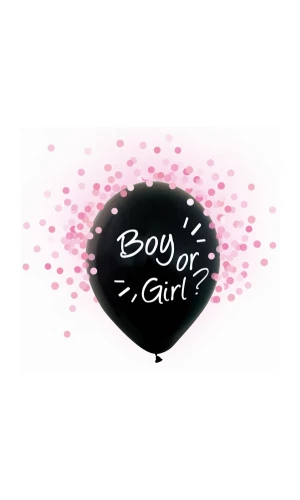 Boy or Girl 12 Inch Helium Quality Confetti Balloons (Pink) - 4pk