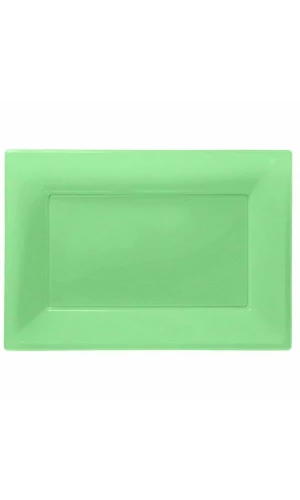 Kiwi Green Serving Platters 23cm x 32cm Plastic - 3pk