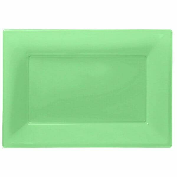 Kiwi Green Serving Platters 23cm x 32cm Plastic - 3pk