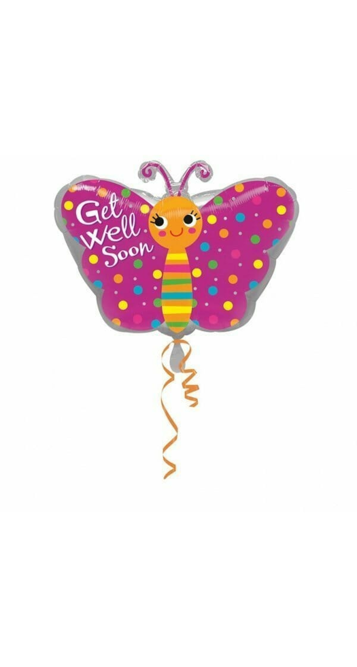 Get Well Butterfly Junior Shape Foil Balloon 18''