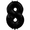 Black Number " 8 " Foil Balloon 34''