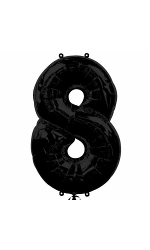 Black Number " 8 " Foil Balloon 34''