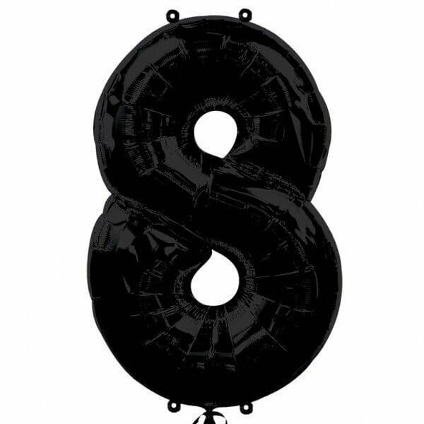 Black Number " 8 " Foil Balloon 34''