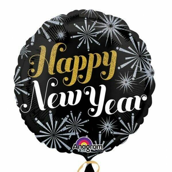 Round Happy New Year Foil Balloon 18"(45cm)