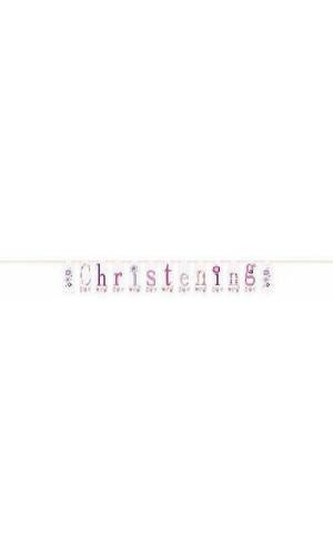 Christening Banner Pink - 7ft
