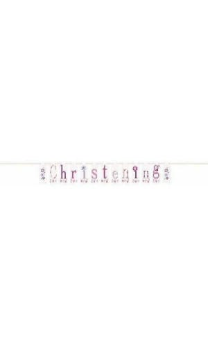 Christening Banner Pink - 7ft