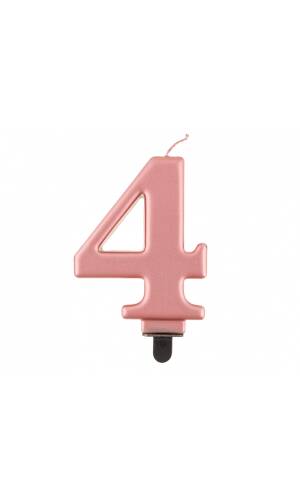 Metallic Rose Gold Birthday Candle (8cm) - No.4