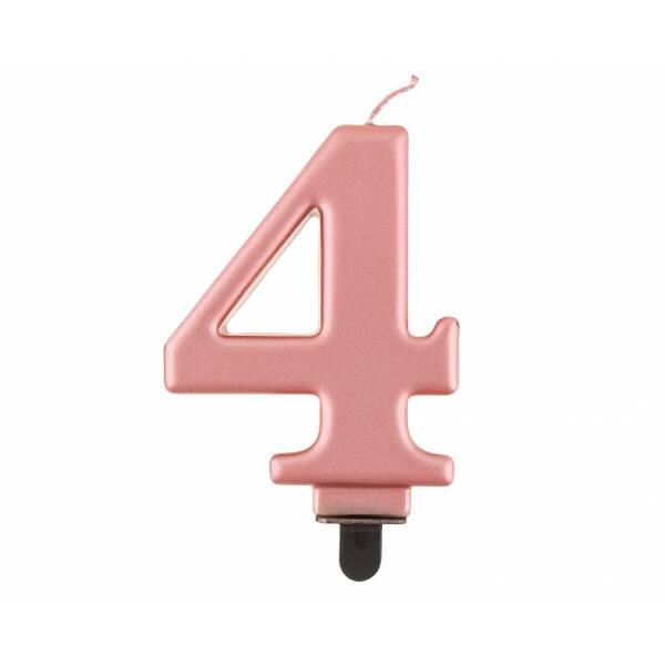 Metallic Rose Gold Birthday Candle (8cm) - No.4