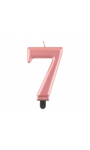 Metallic Rose Gold Birthday Candle (8cm) - No.7