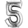 Silver Number " 5 " Foil Balloon 34''