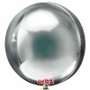 Silver Orbz Foil Balloons 15" x 16" (38cm x 40cm)