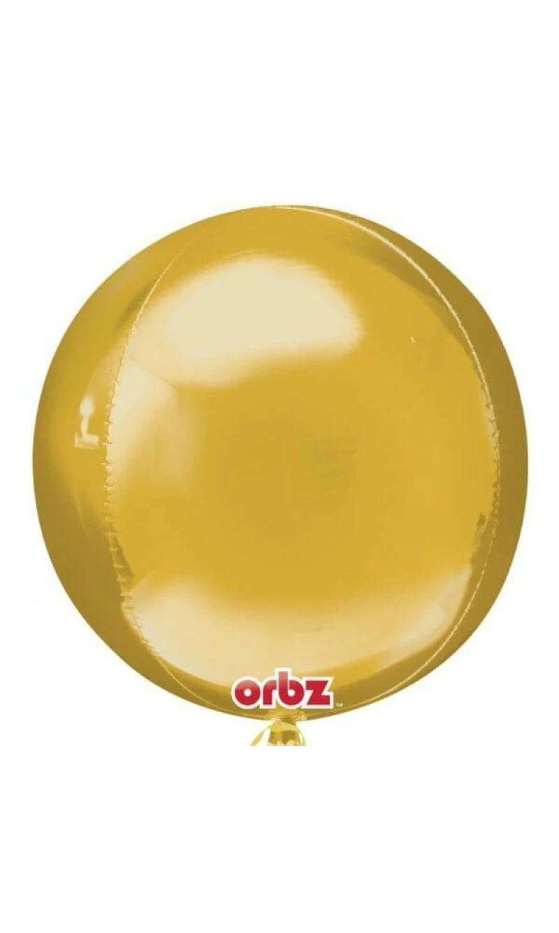 Gold Orbz Foil Balloons 15" x 16" (38cm x 40cm)