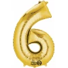 Gold Number " 6 " Foil Balloon 34''
