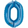 Blue Number " 0 " Foil Balloon 34''