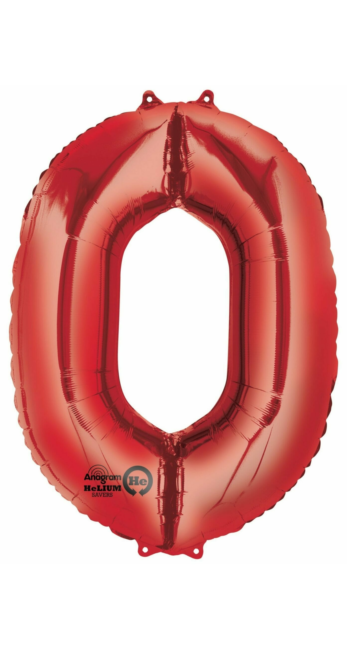 Red Number " 0 " Foil Balloon 34''