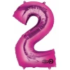 Pink Number " 2 " Foil Balloon 34''