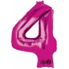 Pink Number " 4 " Foil Balloon 34 inch