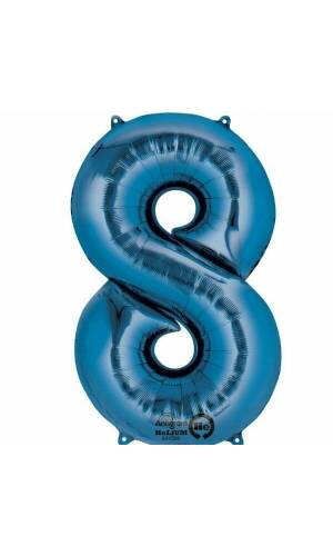 Blue Number " 8 " Foil Balloon 34''