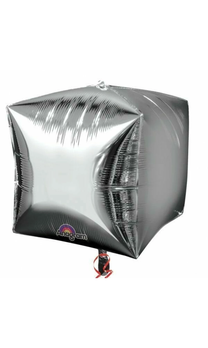 Silver Cubez Foil Balloons 15" (38cm)