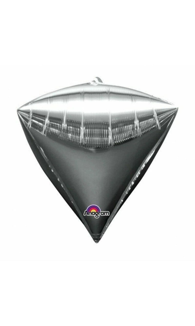 Silver Diamondz Foil Balloon 15" x 17" (38cm x 43cm)
