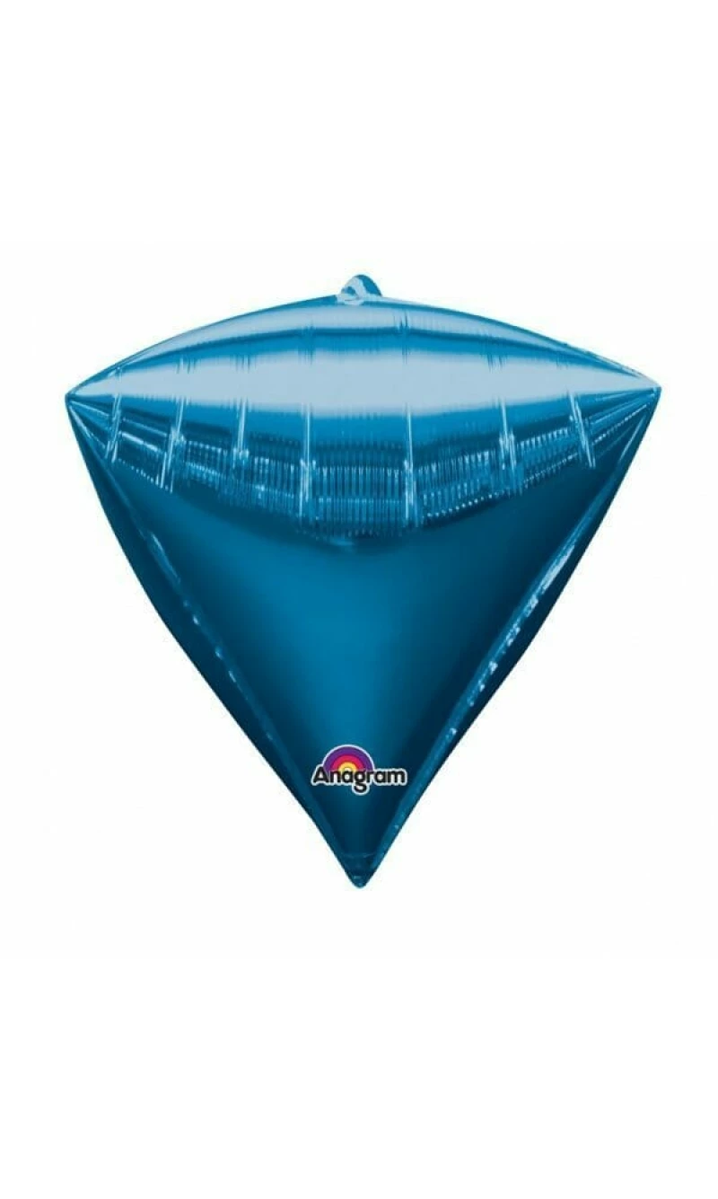 Blue Diamondz Foil Balloon 15" x 17" (38cm x 43cm)