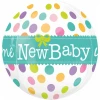 Welcome New Baby Orbz Round Foil Balloon 17" x 18 " (43cm x 45cm)