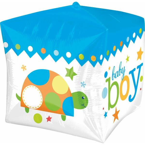 Blue Baby Boy Cubez Foil Balloon 15" x 16" (38cm x 40cm)