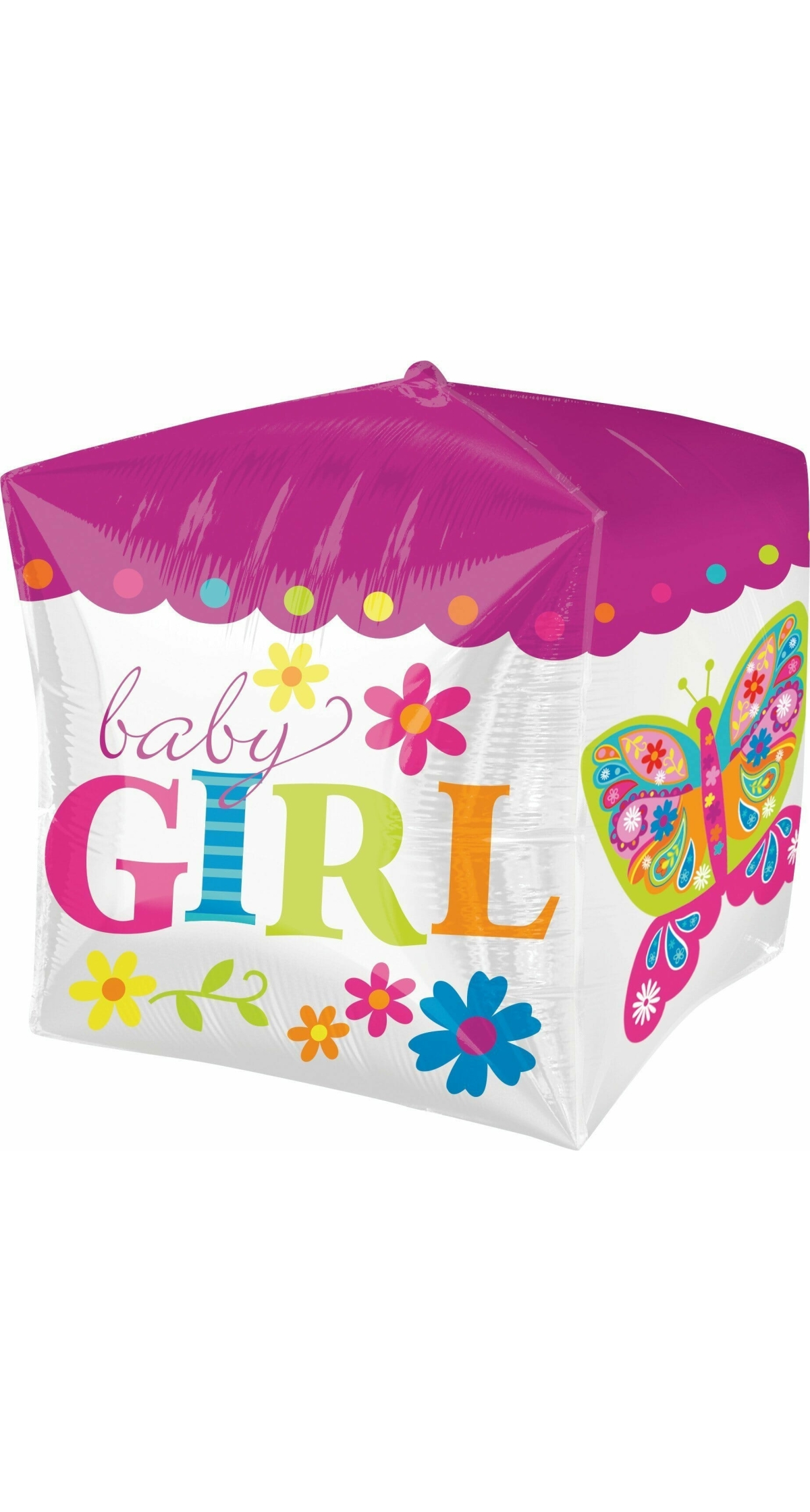 Pink Baby Girl Cubez Foil Balloon 15" x 16" (38cm x 40cm)