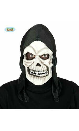 Skull Mask With Hood - Adult One Size