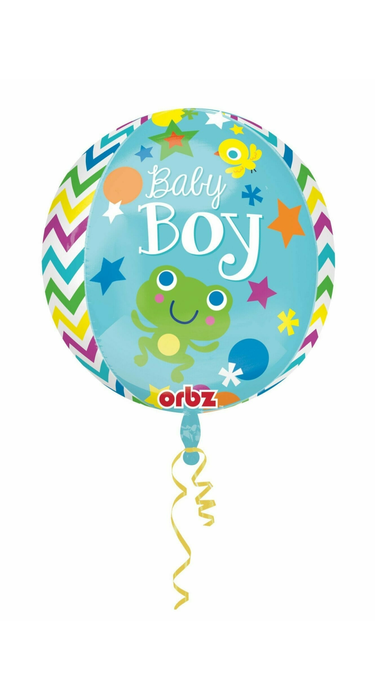 Sweet Baby Boy Orbz Round Foil Balloon 15" x 16 " (38cm x 40cm)