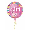 Beautiful Baby Girl Orbz Round Foil Balloon 15" x 16 " (38cm x 40cm)