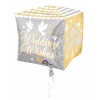 Shimmering Wedding Wishes Cubez Foil Balloon 15'' x 15'' (38cm x 38cm)