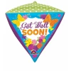 Get Well Soon Butterfly Garden Diamondz Foil Balloon 15" x 18" (38cm x 45cm)