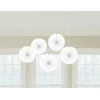 White Paper Mini Fan Decorations 15.2cm - 5pk