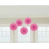 Pink Paper Mini Fan Decorations 15.2cm - 5pk