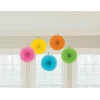 Multicoloured Paper Fan Decorations 15.2cm - 5pk