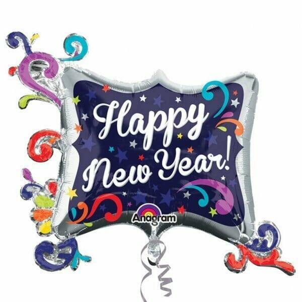 Happy New Year Supershape Balloon 34" x 29" ( 86cm x 73cm)