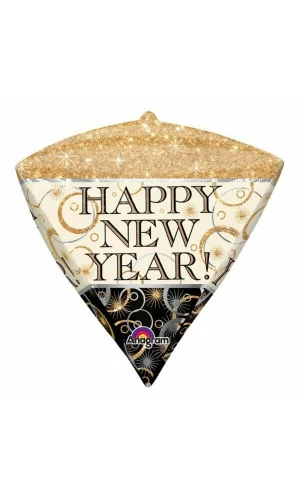 Happy New Year Diamondz Foil Balloon 15" x 17" (38cm x 43cm)