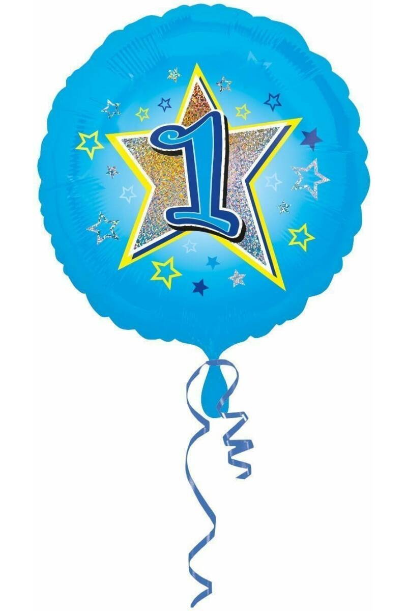 Blue Stars No. 1 Holographic (18'' Foil Balloon)