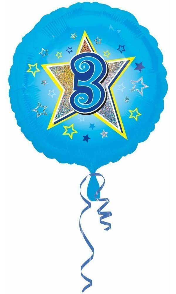 Blue Stars No. 3 Holographic (18'' Foil Balloon)