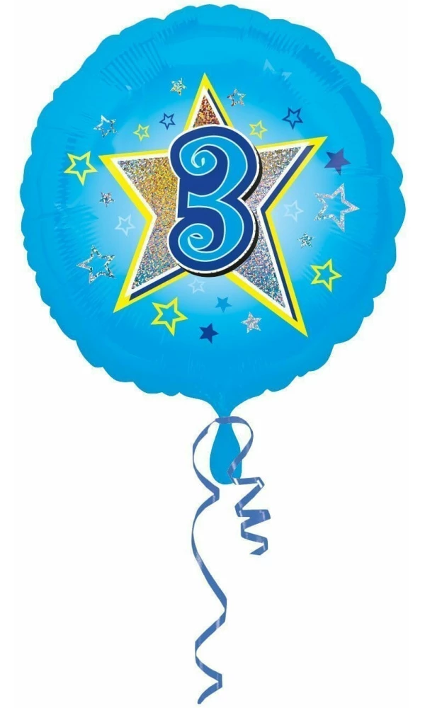 Blue Stars No. 3 Holographic (18'' Foil Balloon)
