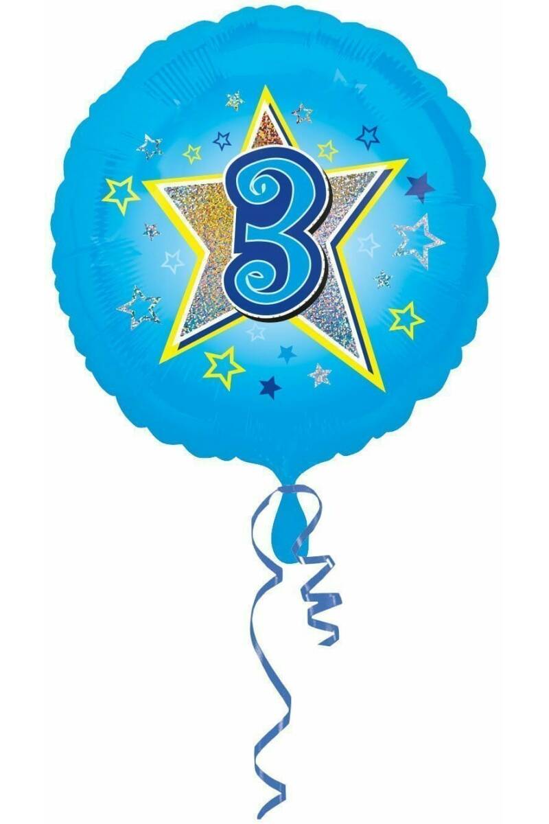 Blue Stars No. 3 Holographic (18'' Foil Balloon)
