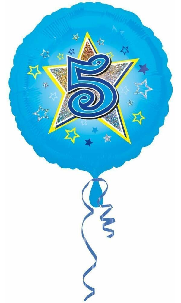 Blue Stars No. 5 Holographic (18'' Foil Balloon)