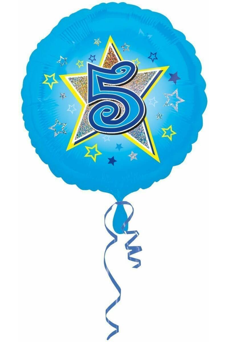 Blue Stars No. 5 Holographic (18'' Foil Balloon)