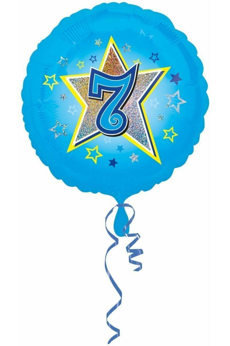 Blue Stars No. 7 Holographic (18'' Foil Balloon)