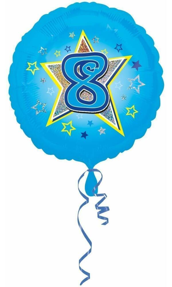 Blue Stars No. 8 Holographic (18'' Foil Balloon)